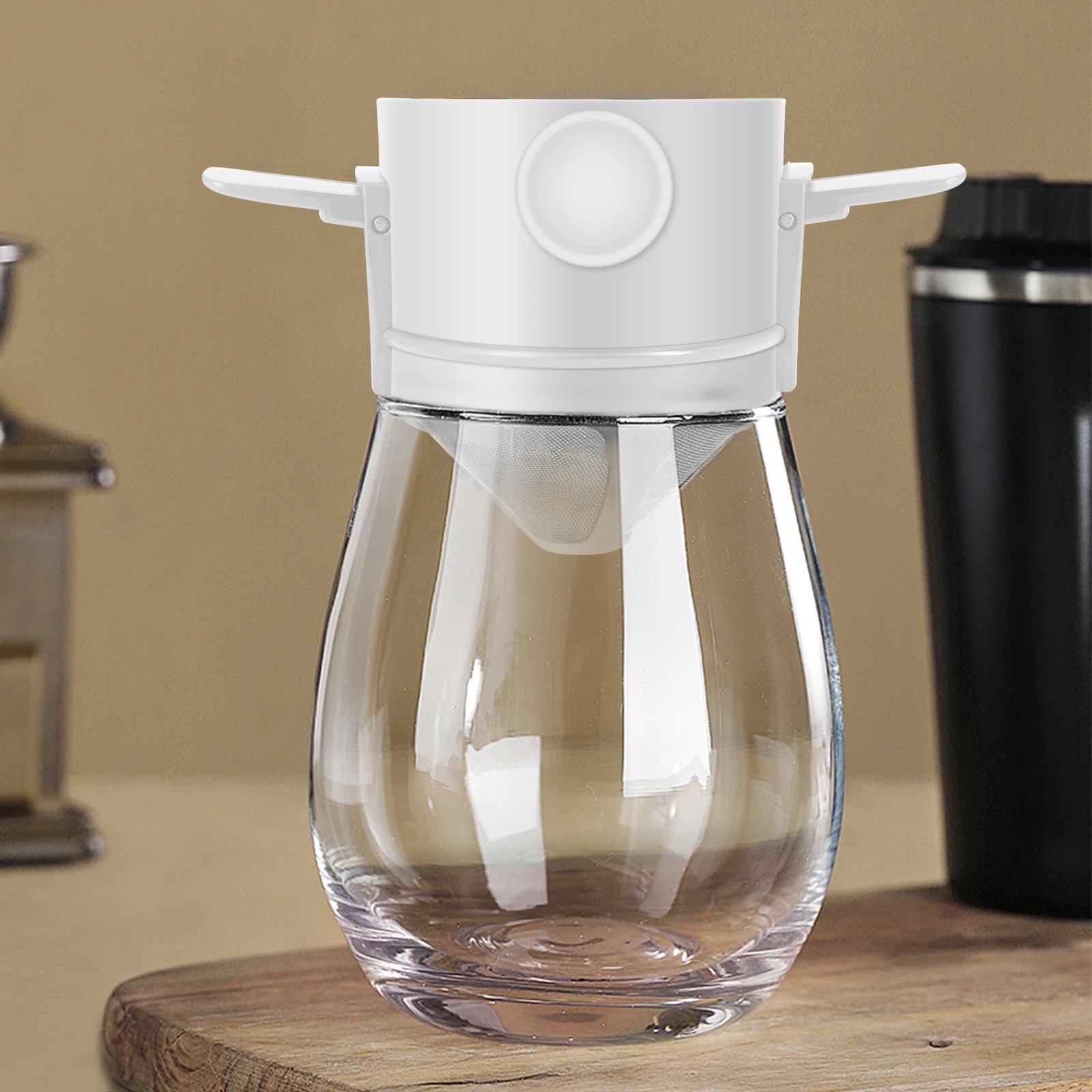 Folding Hand Brewed Coffee Filter Coffee Dripper Cone for Drip Coffee and Tea with Stainless Steel Holder No Filter Paper
