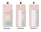200 Sheets Index Tabs Self Adhesive Page Markers Transparent Sticky Notes Classify Files Flags Posted It Planner Stickers