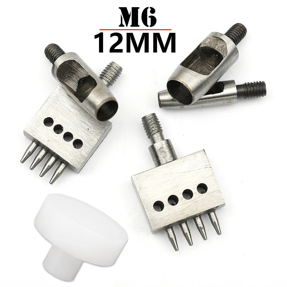 1Pcs M6 Thread Punching Suitable for European Vulcan 3 Round Spacing Cutting Dies LeatherCraft DIY Handmade Stitching Accessory