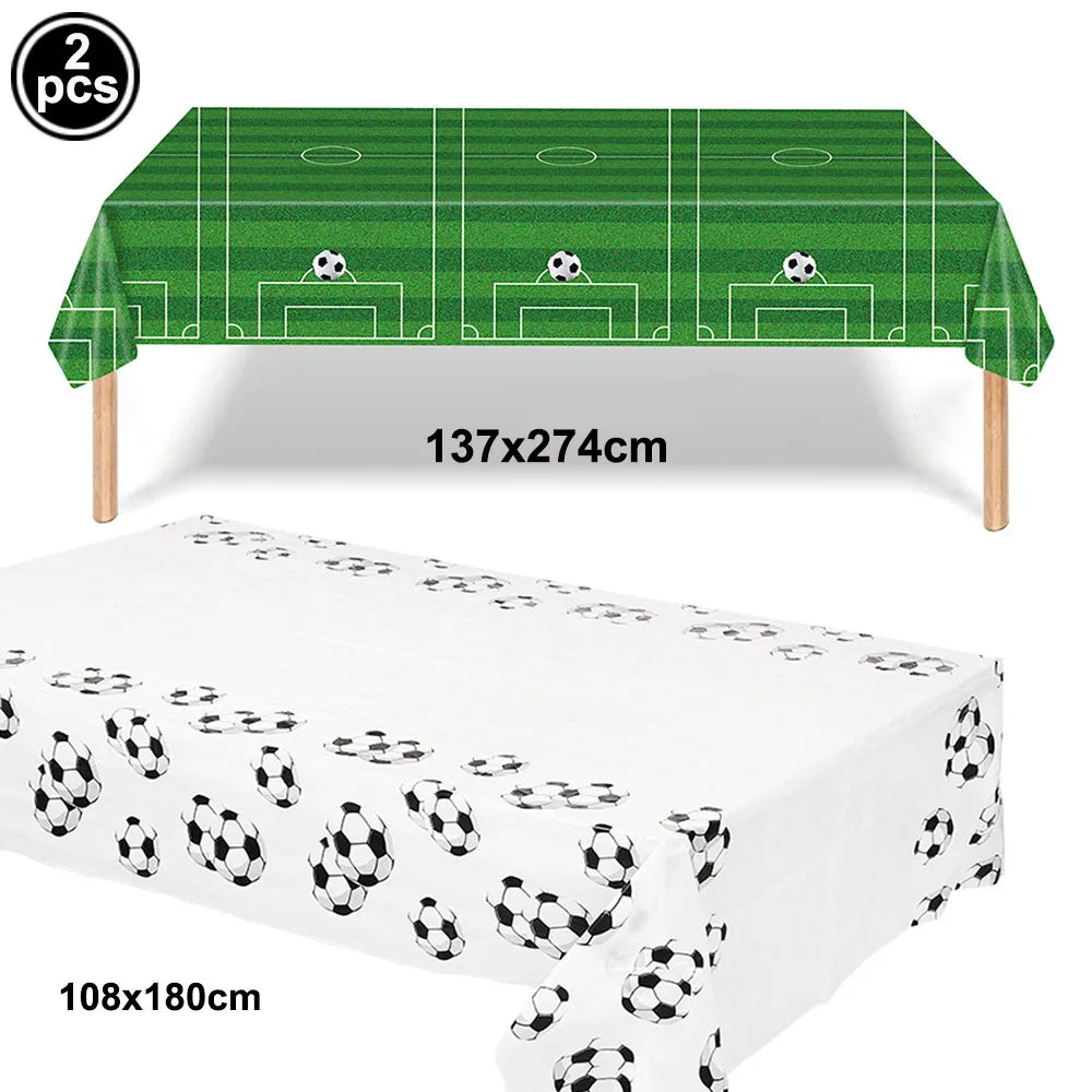 Soccer Party Disposable Tableware Paper Plates Cups Napkins Tablecloth Soccer Birthday Party Decoration