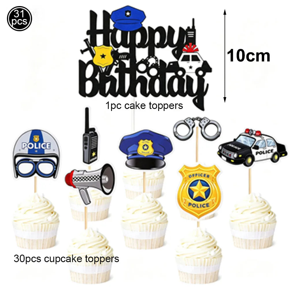 Police Party Plates Napkins Police Birthday Party Tableware Set Police Officer Car Party Decorations Favors Police Theme Party