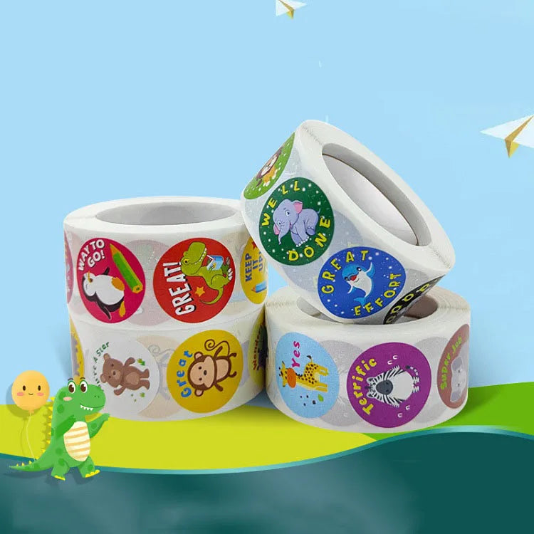 100-500pc Stickers Rolling Animal Roll Stickers Small Cute Game Sticker DIY Gift Sealing Label Decoration