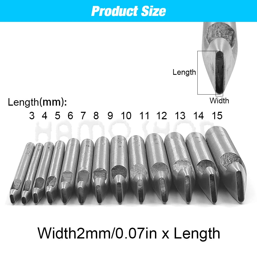 1pc 2mm-6mm Width Leather Oval Shape Hole Punch Steel Craft Hollow Hole Punch Leather Tools Leather Belt Hole Punch DIY Tools