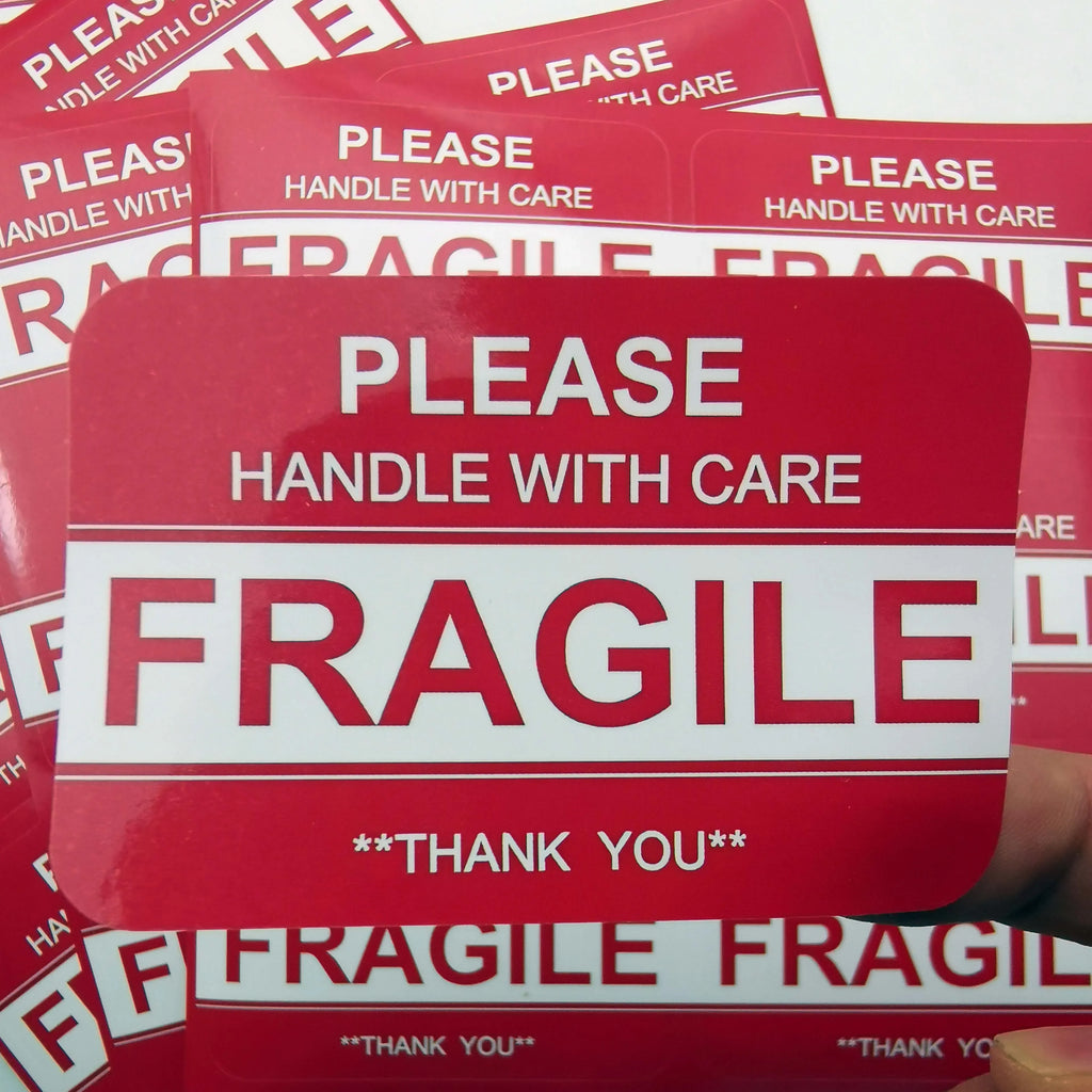 60 Pcs Black Pink 2" x 3" Fragile Stickers for Shipping and Moving "Please Handle with Care " Warning Stickers Fragile Labels