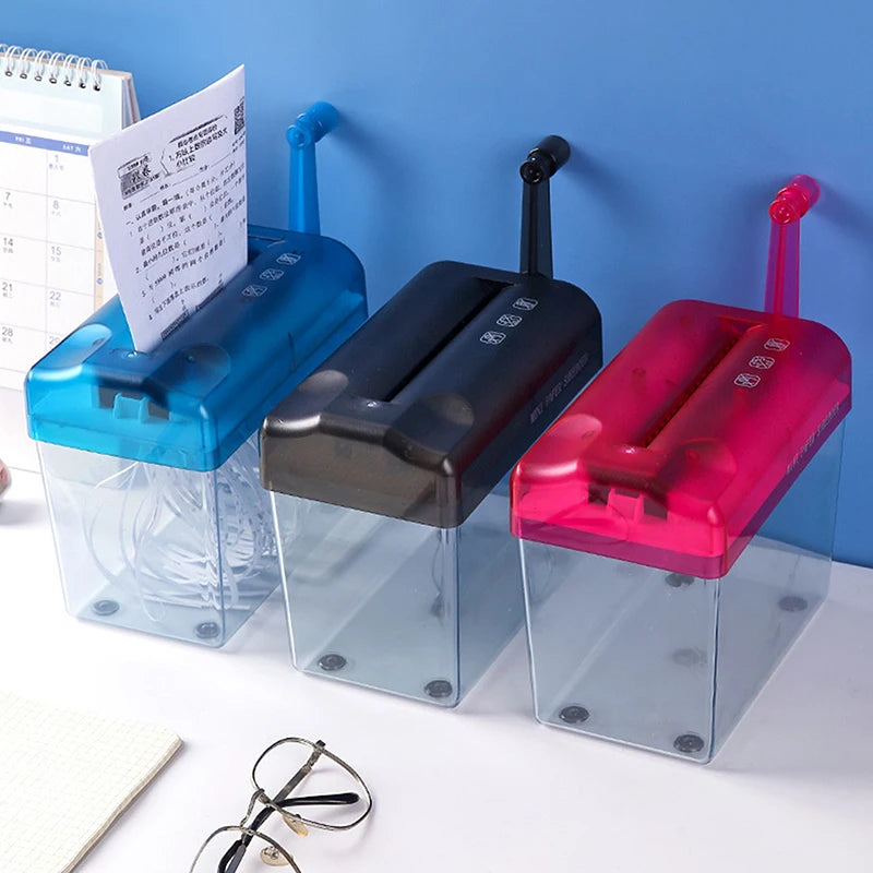 Mini Manual Paper Shredder A6 Office Document Destroyer Receipts Tickets Thick Cardstock Cutting Machine 18x15x10.5cm