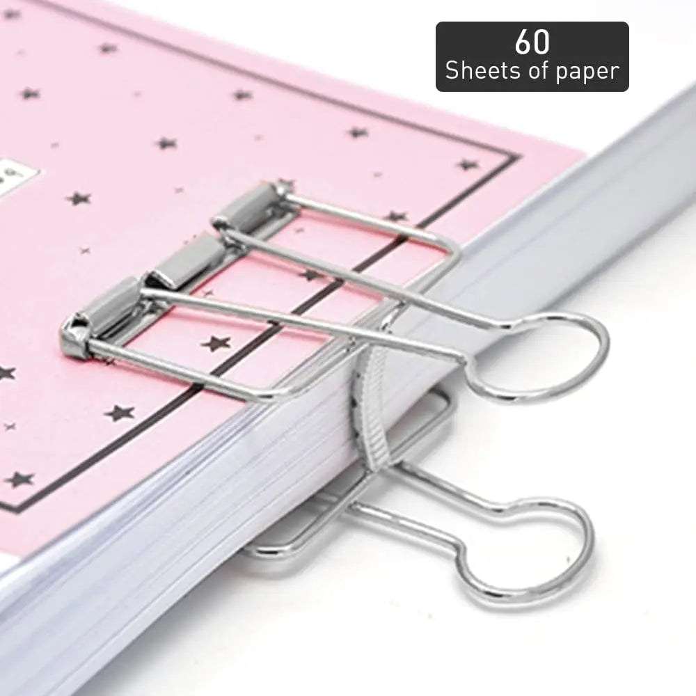 10Pcs Mini Paper Clip Black Sliver Binder Clips Page Holder Office Study Binder Clips Photo Clamp Office School Desk Organizer