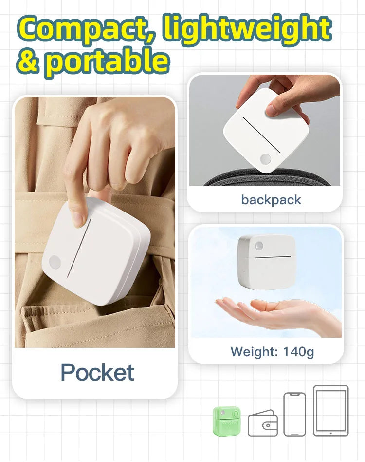 Mini Portable Wireless Label Printer  DOLEWA D2 Wireless Function, Thermal Sticker Maker, Handheld Tips, Learning Marking
