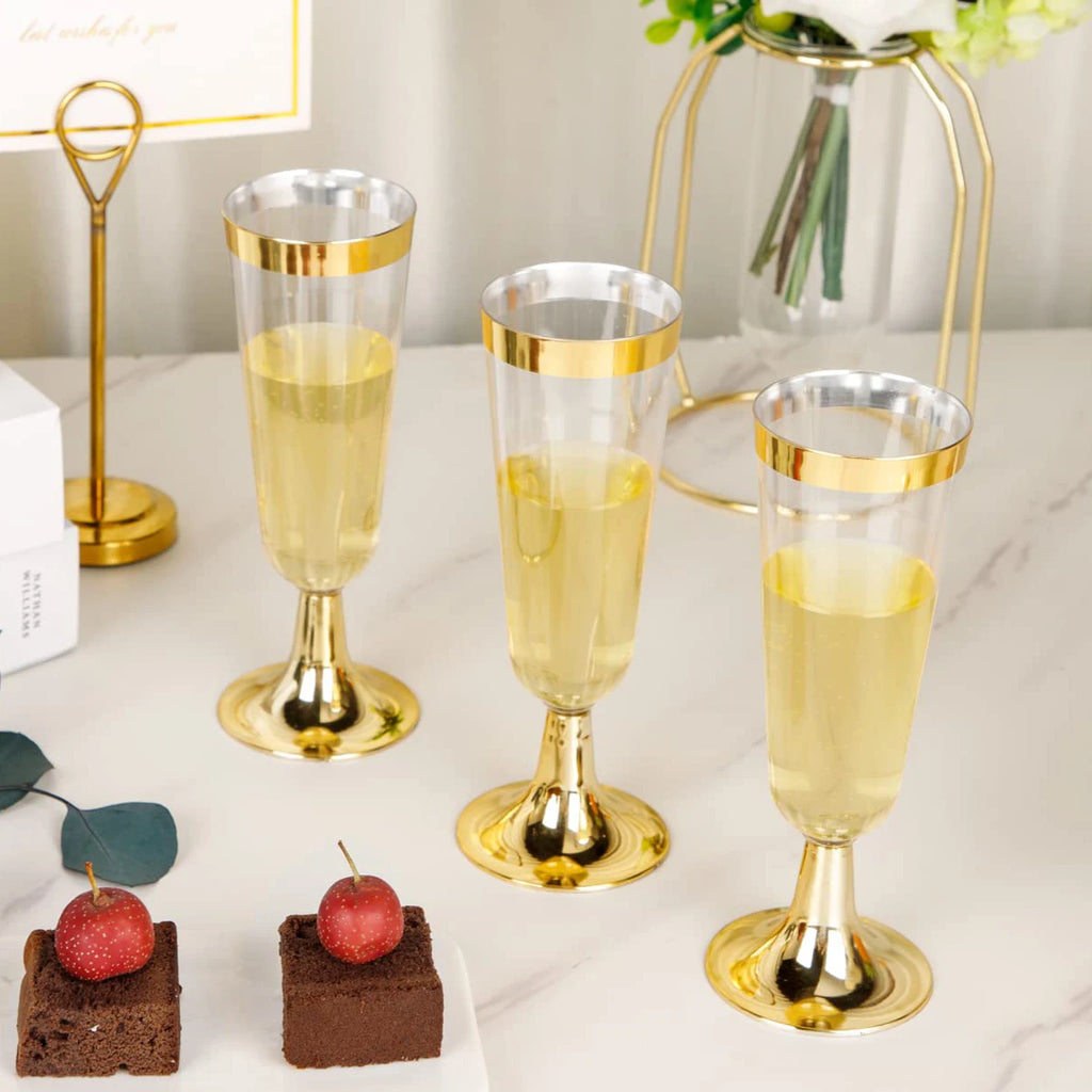 50pcs 5OZ Disposable Wine Cup Party  Plastic Champagne Flutes Cocktail Strawberry Toasting Glass for Wedding Bar Party Camping