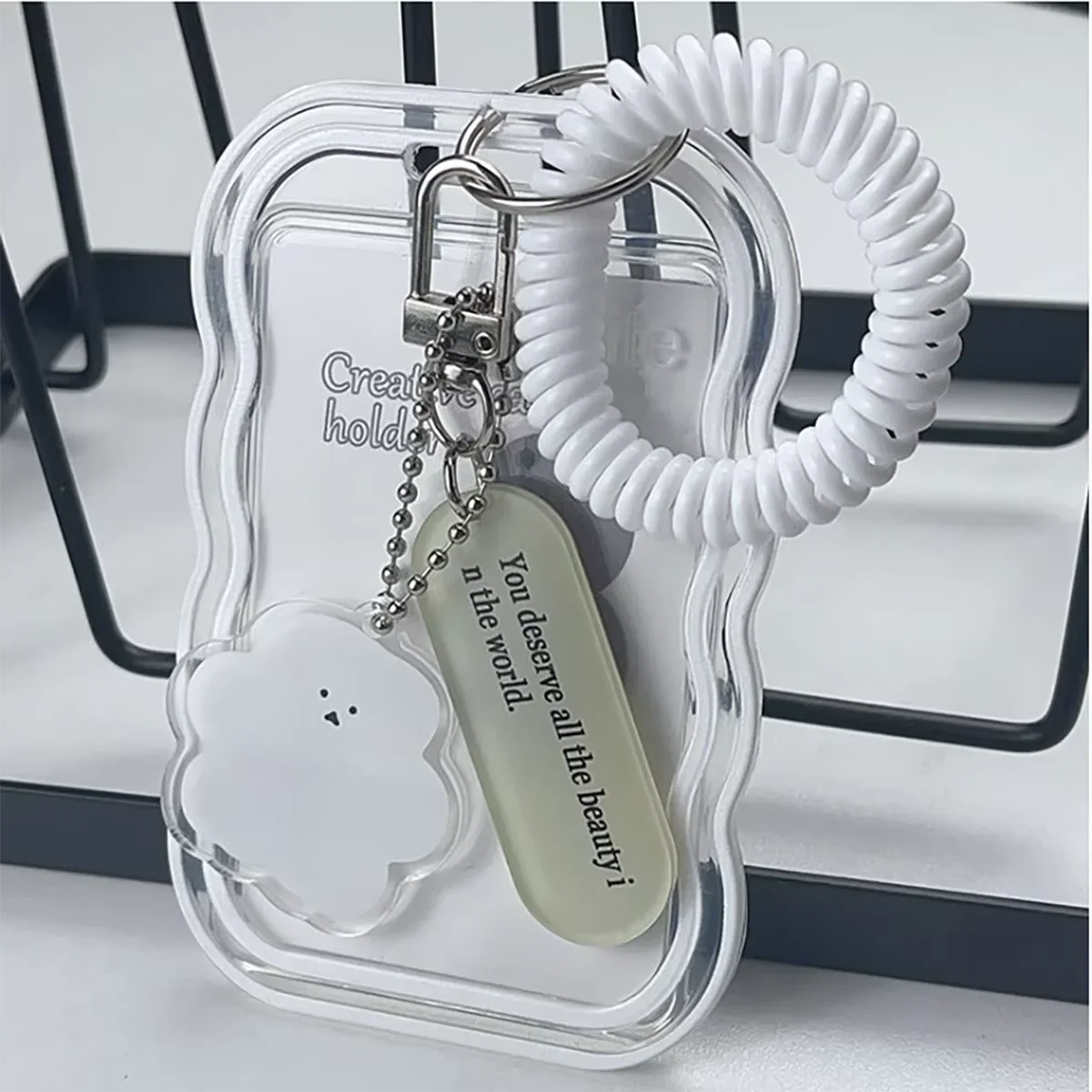 Creative Kpop Photocard Holder Transparent Keychain Photo Sleeve Bus Student Card Case Protector