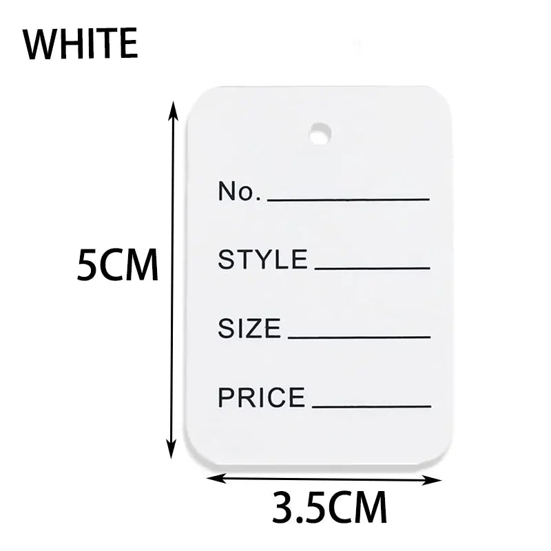 100pcs/lot 3.5x5cm Color Price Tags Kraft Paper Lables for DIY Jewelry  Retail Price Tags Handmade Clothes Size Tags Hang Lables