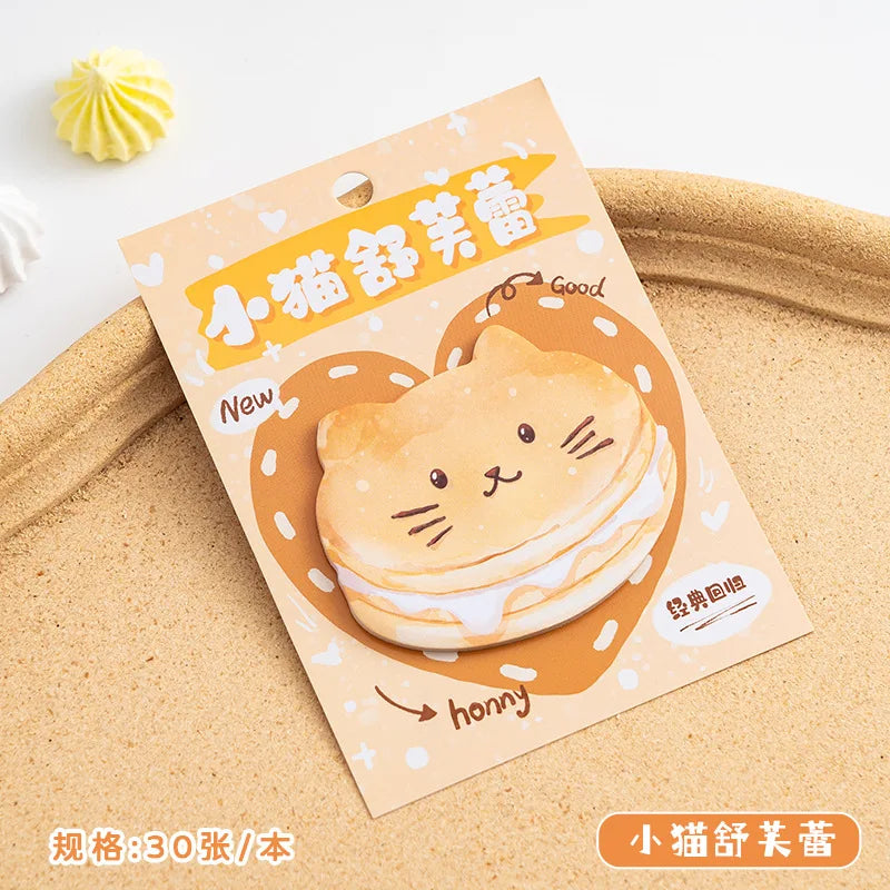 Creative Bread Sticky Notes Cute Cartoon Memo Pad Unique Design Note Paper Kawaii  Dessert Cuisine DIY