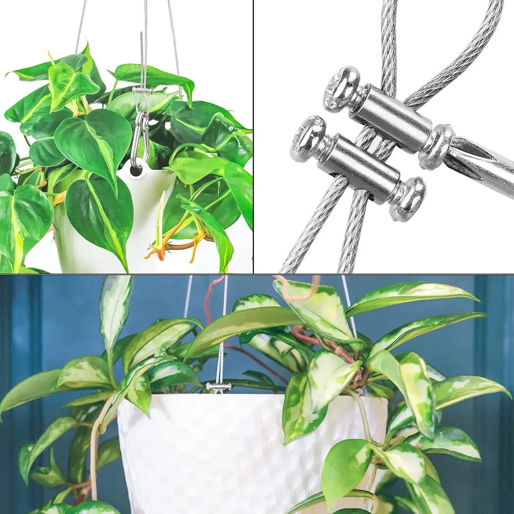 100/10pcs Steel Wire Rope Clamps Double Hole Suspension Cable Clamp Cross Screw Adjustment Telescopic Lock Fastener Copper Clips