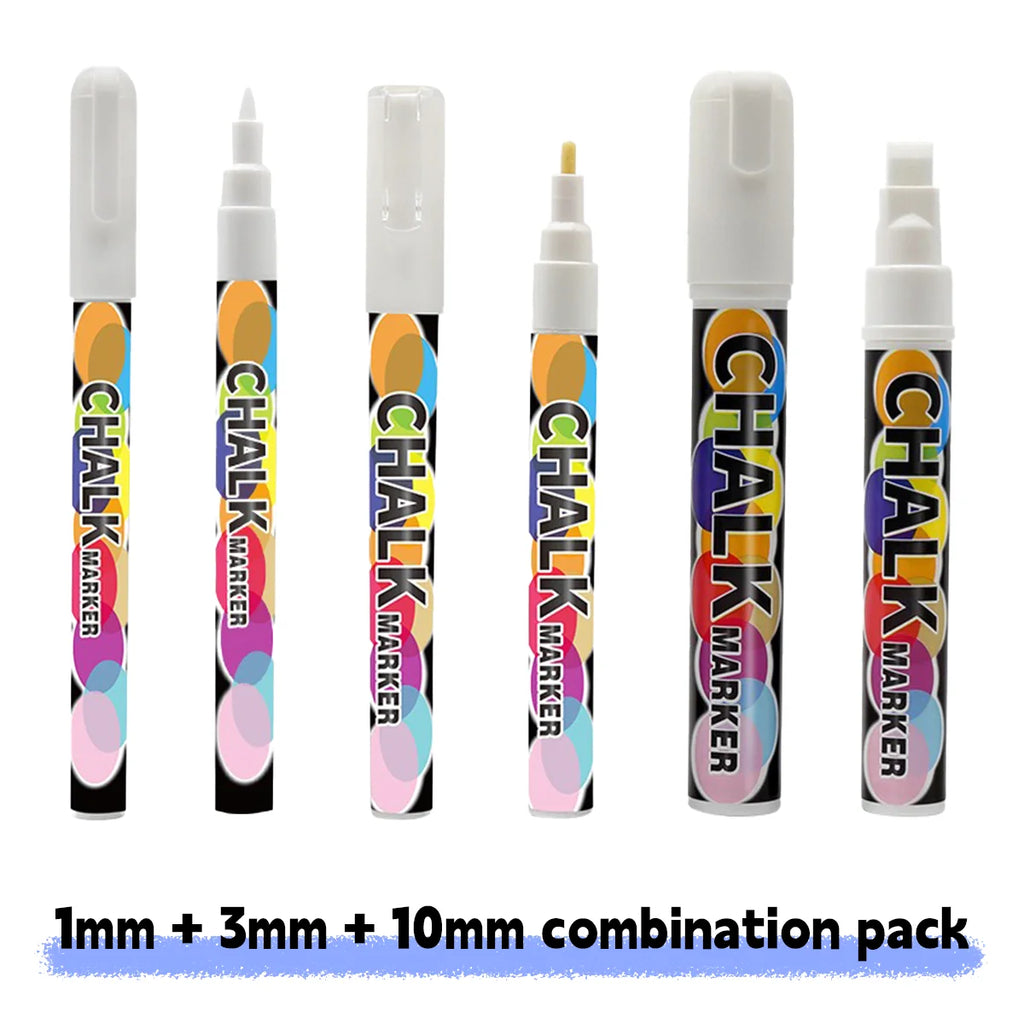 1/3 Pcs White Liquid Chalk Painting, Marking Erasable Dust-free Water-soluble Marking Pen School Classroom Office Supplies