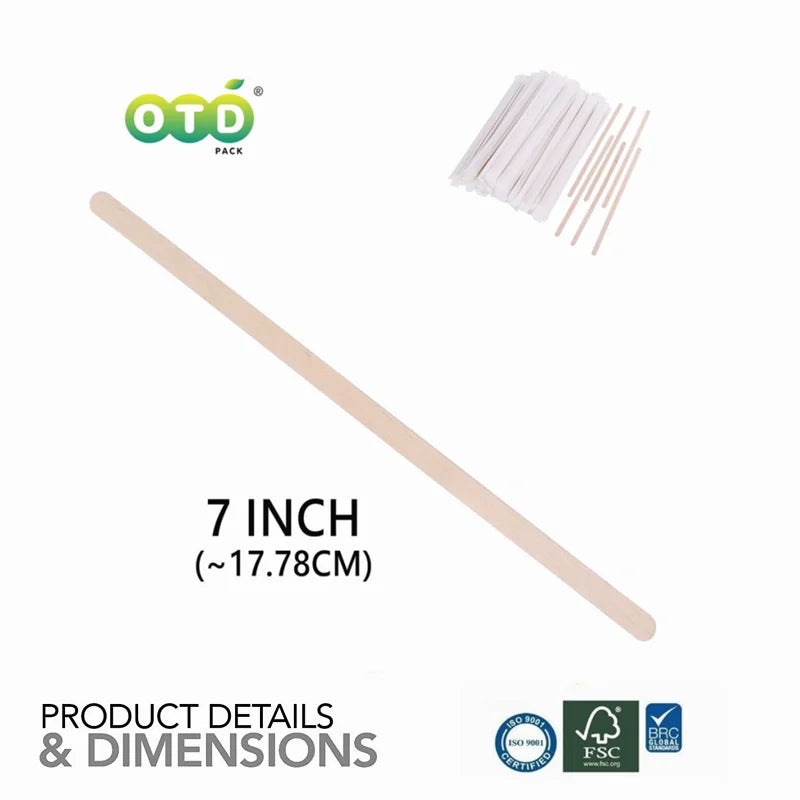 Individually Paper Wrapped Wooden Coffee Stirrers Disposable Wood Sticks for Coffee/Tea/Hot Beverage/Hot Chocolate/Cold Drinks