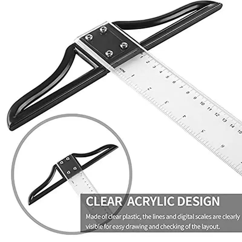 T Square Ruler 45/60/70/80cm Plastic Drafting Ruler Removable T Head Drawing Drafting Tool Design Art Supplies