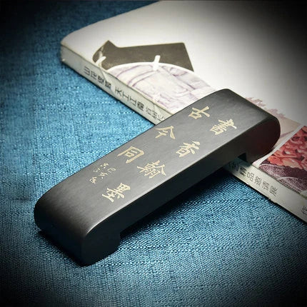 She Yan Water Wave Chinese Ink Stick Bed Natural Stone Stamp Holder Rest for Chinese Calligraphy Decoration Supply