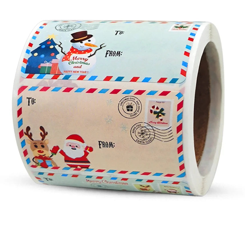 250 Pcs Christmas Tags Self Adhesive Gift Tags for Xmas Presents Christmas Name Labels Stickers for Wrapping Paper Birthday