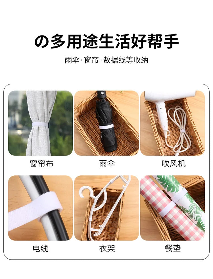 Simple and Portable Desktop Velcro Cable Tie, Data Cable Plug Board Cable Organizer