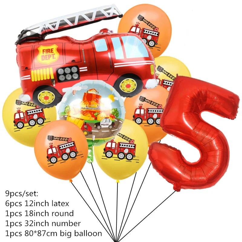 108*180cm Fireman Sam Party Supplies Disposable Tablecloth Firefighter Plastic Table Cover Fire Truck Birthday Decoration