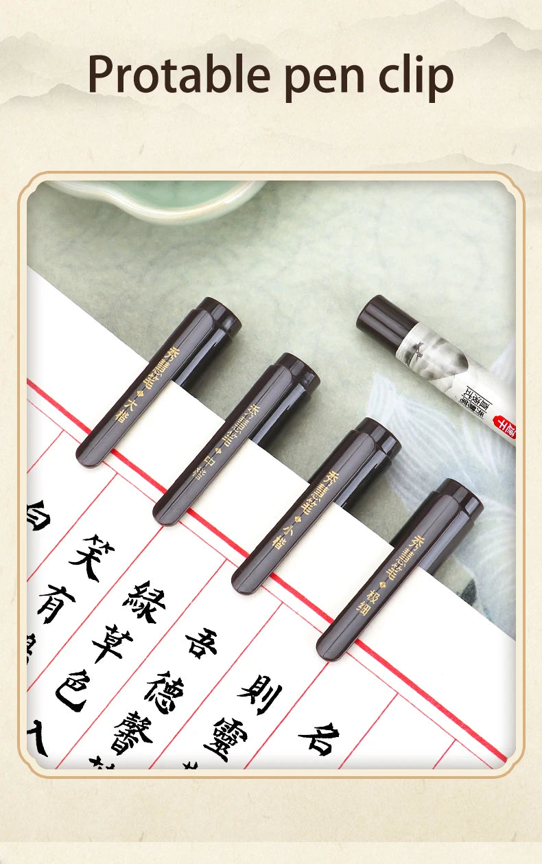 BAOKE S010 Liquid Calligraphy Pen Set 4 Tips Waterproof Pigment Ink Calligraphy Brush Pen