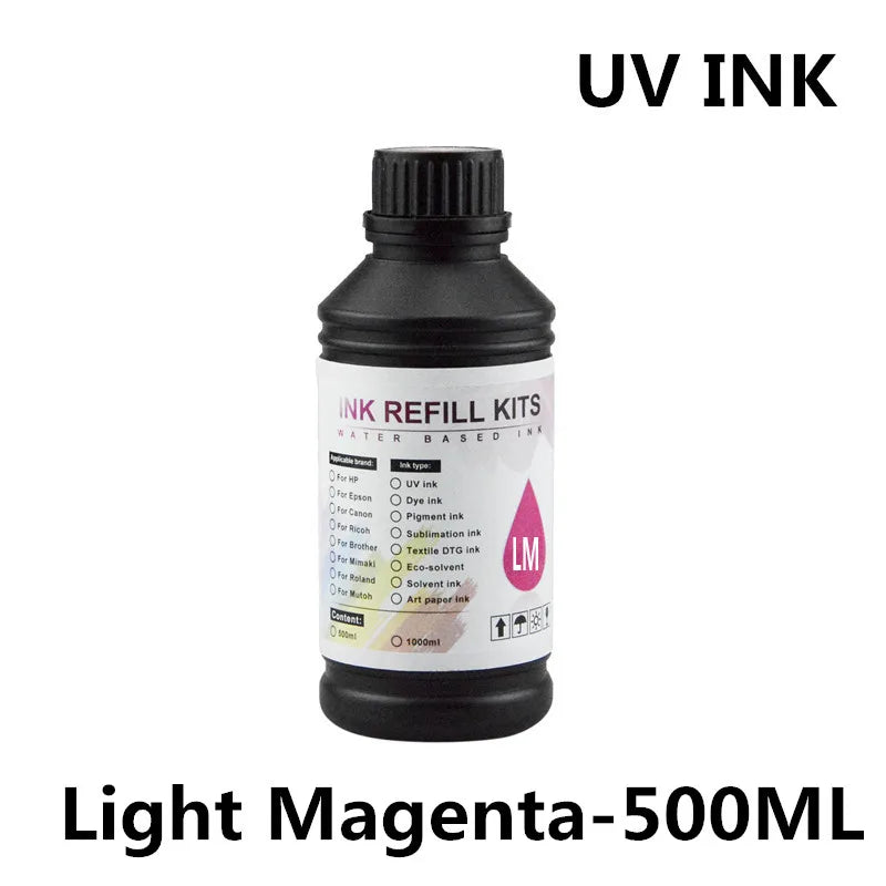 UV Hard Ink 500ML LED UV Ink For Epson L800 L805 L1800 R290 R330 1390 1400 1410 1500W DX5 DX7 UV Flatbed Printer