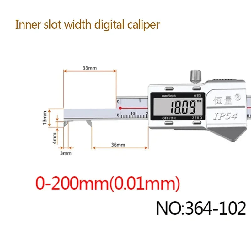 Electronic Inner Groove Width Digital Caliper 4-150 200mm High-Precision 0.01 Hole Inner Groove Measurement Tool