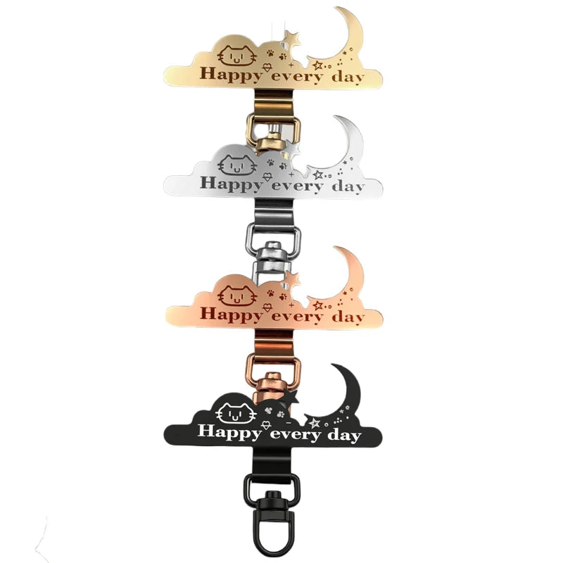 4-1Pcs Phone Lanyard Patch Anti-Lost Replacement Phone Tether Tabs Metal Cute Mobile Phone Lanyard Tether Tabs Patch Clips Ins