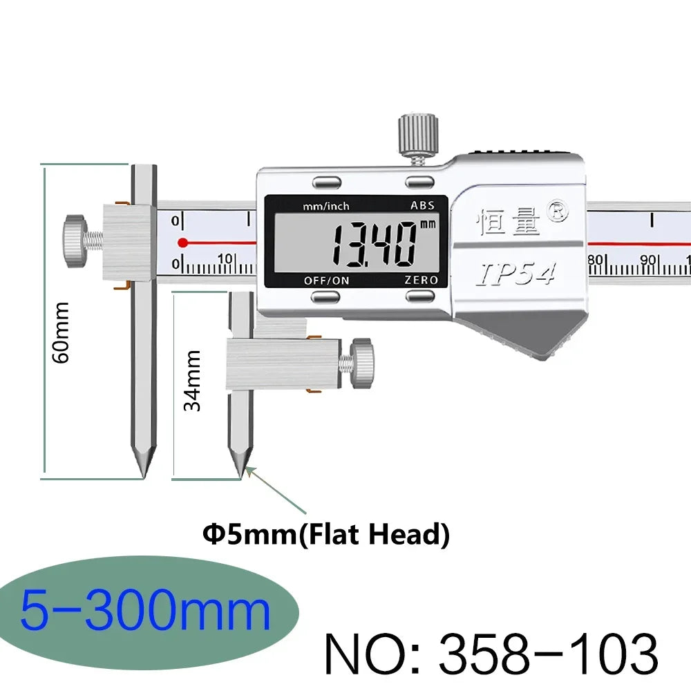 Round Hole Center Distance Digital Caliper 10mm 20mm Cone Probe Measuring Hole Center Distance Hole Distance Center Line Caliper
