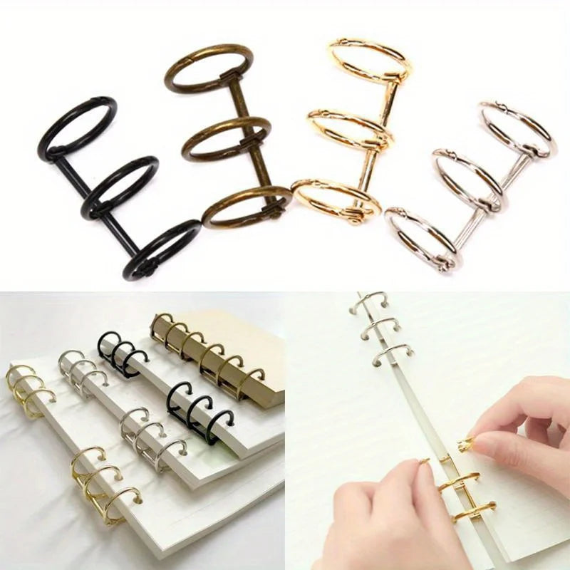 Durable Metal Binder with 3 Rings for Notebooks, Photo Albums, and DIY Projects