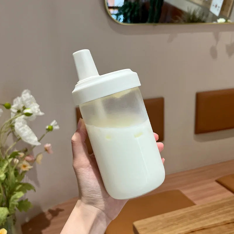 500/800ML Large-capacity Straw Cup, Food-grade Transparent PP Material,Portable Ins Style Water Cup, Juice Milk Tea Cup