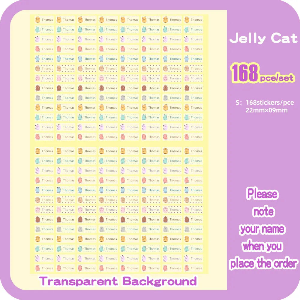 Custom Name Sticker for Kids School Clothes Waterproof Iron on Clothing Tags Transparent Label Personalized Child Washi Stickers