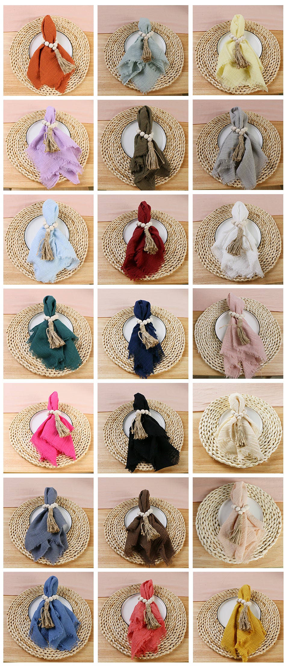 10pcs 32x32cm Gauze Cotton Wedding Napkins Reusable Green Trim Tea Towel Rustic Retro Burrs Napkins for Party Table Decoration