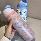 Stainless Steel Water Bottle 32oz Vacuum Insulated Water Bottle with Straw & Leak-Proof Lid Portable Handheld Vacuum Flasks