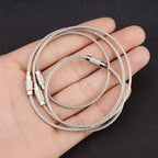 10Pcs Wire Rope Key Chain Stainless Steel Wire Keychain Carabiner Cable Key Ring Outdoor Hiking