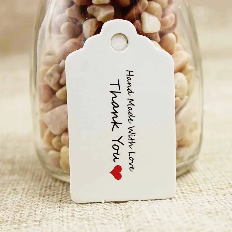 5*3cm vintage paper gift hang tag kraft/white DIY  products brand note hang tag 100pcs per lot custom logo cost extra