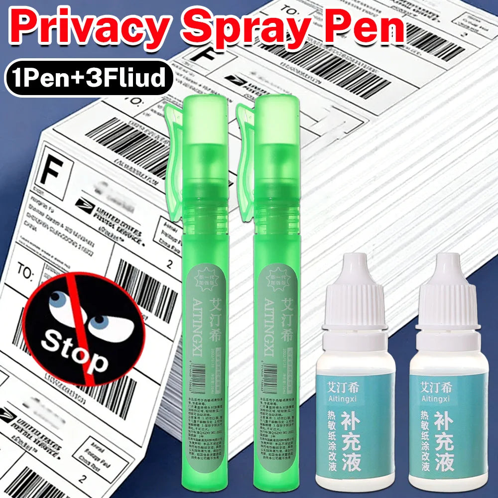 Elimination Privacy Spray Pen Thermal Paper Corrector Data Protection Privacy Protection Correction Fluid Portable Express Tool