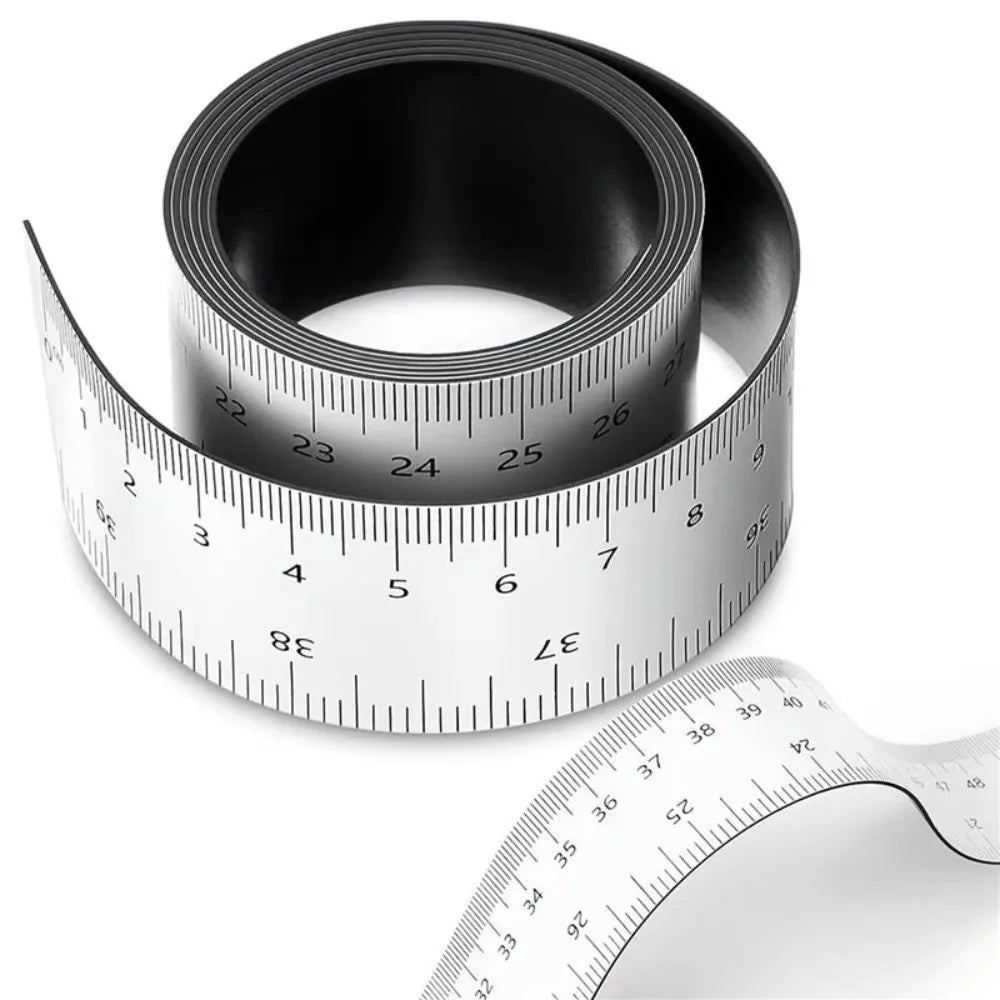 Black Magnetic Border Ruler Dual Scale Measuring Tool Flexible Ruler with Both Inches and Centimeters Magnetic Flexible Ruler
