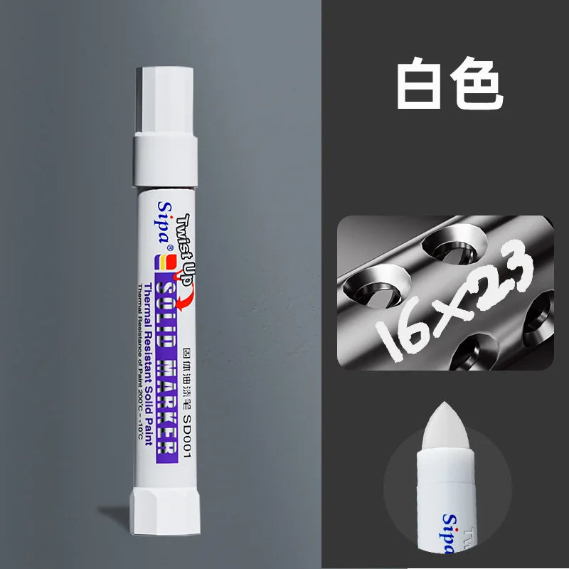 Solid Paint Marker Oil-based Ink Waterproof High Temperature Resistant for Writing Marks on Metal Wood Plastic Glass Stone