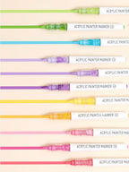 Languo 9pcs/box Soft Brush Acrylic Marker Pen Set，DIY Hand Drawn,Paint Art Markers pens,Student Graffiti Acrylic Paint Pens,M720