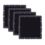 4PCS Cotton Napkins With Wavy Edge Embroidery Suitable for Dinner Wedding Hotel Christmas
