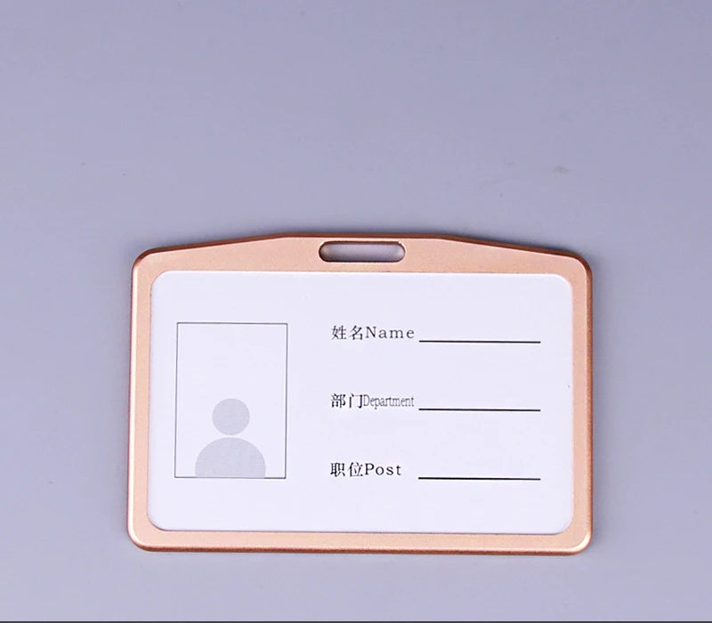 Office Metal Work Identity Badge ID Card Holder Aluminium Alloy Employee Name Cover Business Case Credit Card Holder Wallet
