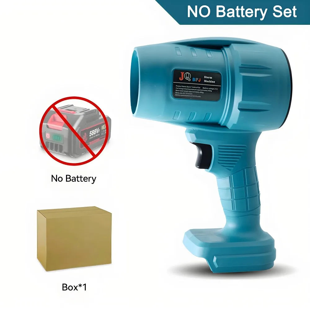 Powerful Air Blower with 550g Thrust Turbo Fan for Cleaning Leaves, Snow, and Dust – Includes 18V Makita - Compatible Battery