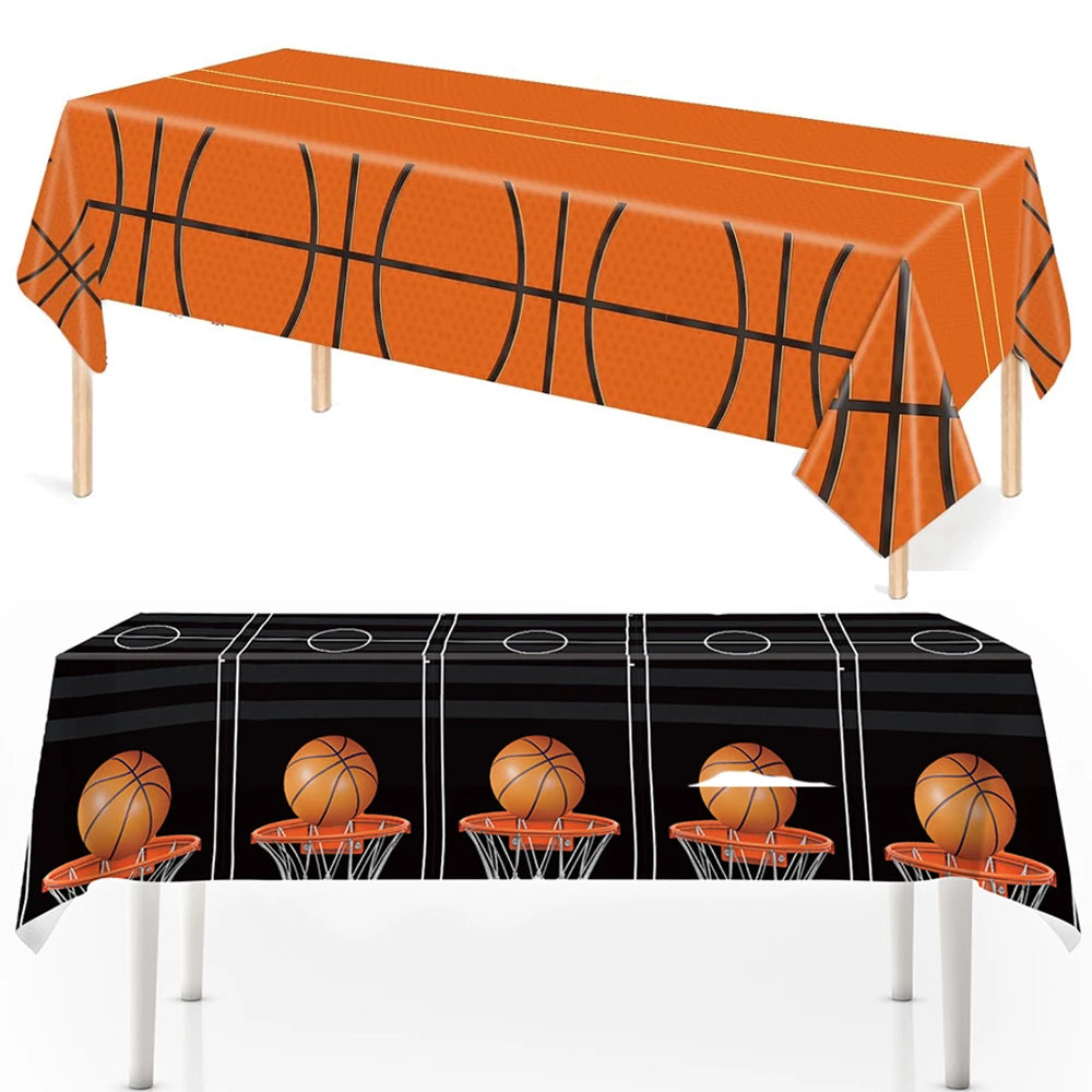 Basketball Tablecloths Basketball Party Decorations Rectangular Plastic Table Cover Boys Basketball Theme Birthday Party Supplie
