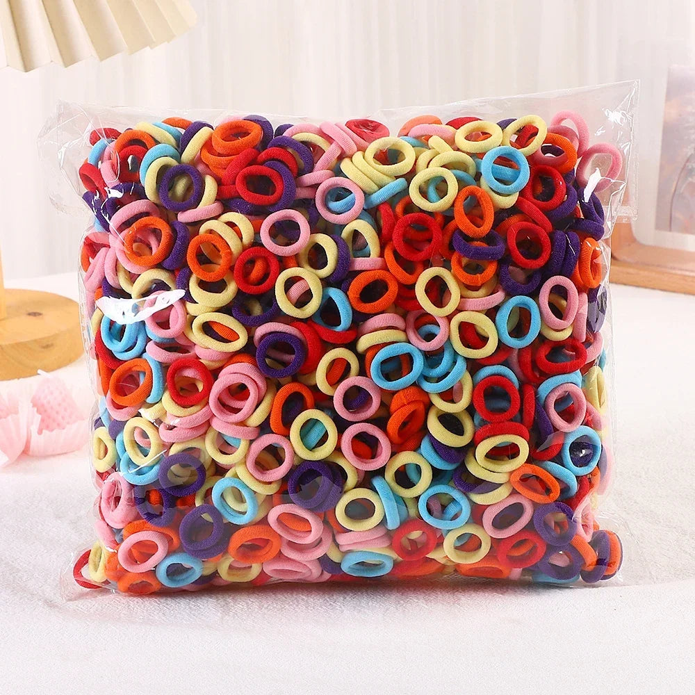 50/300/500 pcs Girls Colorful Elastic Hair Bands Ponytail Hold Hair Tie Rubber Bands Scrunchie Hair Accessories Bands for Girls