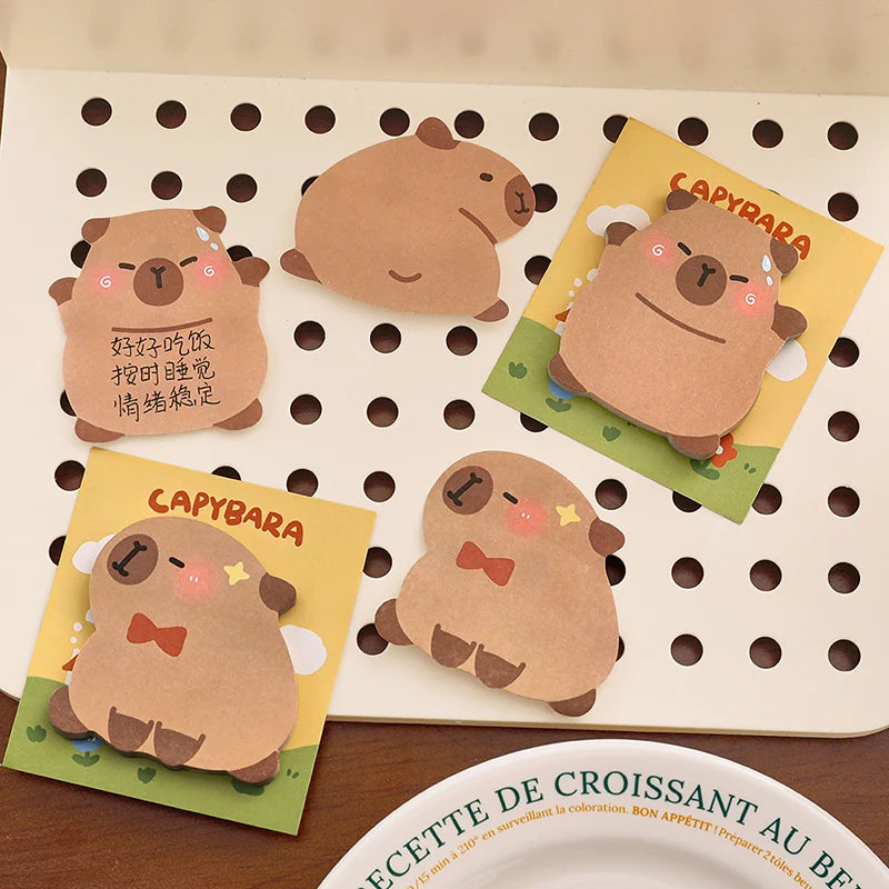 30Sheets Capybara Alien Memo Pads Simple Scrapbooking Sticker School Supplies Post Sticky Notes Office Stationery