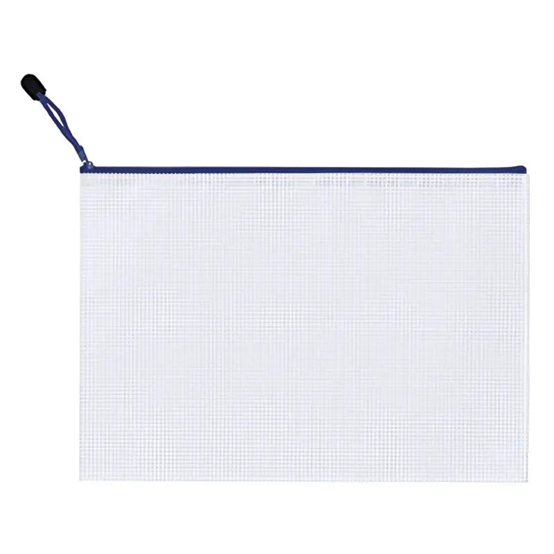 10pcs, A3 Mesh Zipper File Bag,5 colors, waterproof plastic file Bag for organizing school and office supplies, cosmetics, trave