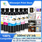 500ml LED UV Ink for Epson All Flat UV Printers For Epson 1390 R1800 R1900 TX800 4800 7880 9880 DX5 DX7 Printer