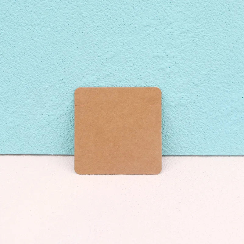50pcs 6*6cm Necklace Bracelets Packing Cards Kraft Paper Cards for DIY Jewelry Display Cards Retail Price Tags Cardboard Holder