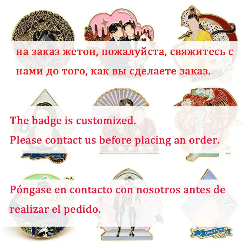 [MOQ 50pcs]Badges Custom Magnet Metal Badge Brooch Customized Metal Soft/Hard Enamel Personalized Badge LOGO DIY Made Coin Pins