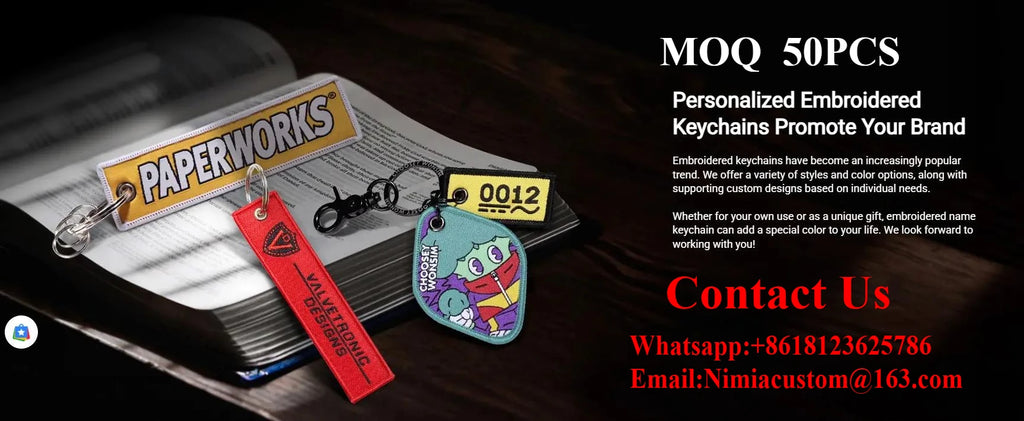 Wholesale Custom Embroidery Keychains Logo Flight Tag Keychain Jet Tag Keychain Personalized Name Key Ring Fabric Keychain